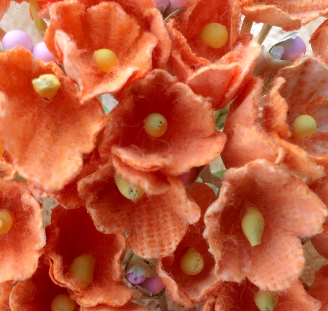 1 Bouquet Flocked Vintage Millinery Flowers Me Nots Etsy