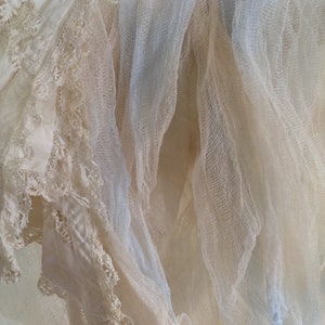 Cloth Cheesecloth Wedding Table Decor Altered Art Supplies - Backdrop - Photography - Shabby - Country Cottage Blue & Eggshell Cheese Cloth