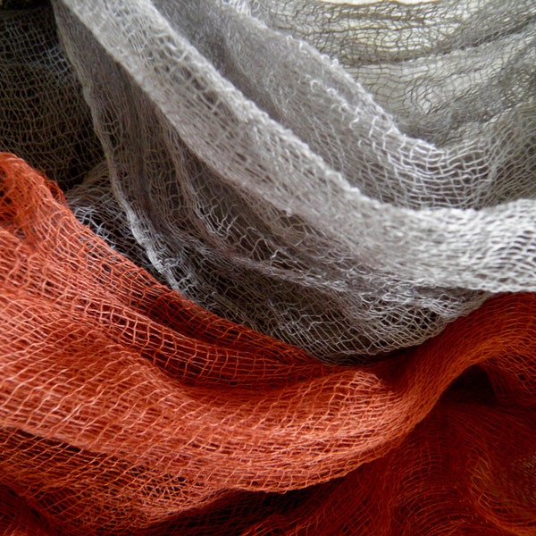 Terra Cotta - Stone Gray -   Hand Dyed Cheesse Cloth - Choose Your Color