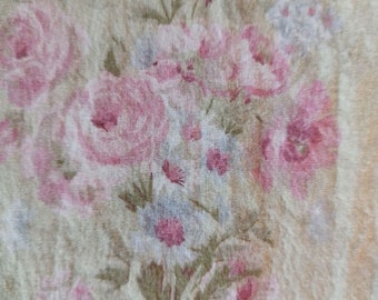 SALE ! (2) Lovely Laura Ashley Bramble Bouquet Rose Panels  Floral on Pastel Sage Background Fabric