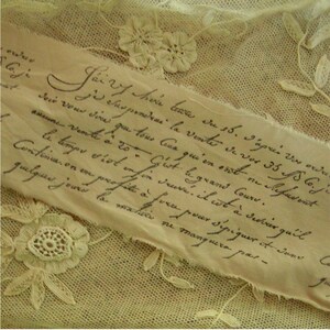 French Script Sentiment Distressed Muslin Hand Stamped Ribbon 1 Yard ...
