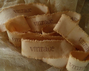 OLD WORLD STYLE - Vintage Hand Stamped Ribbon Trim 2 Yards  (0404)