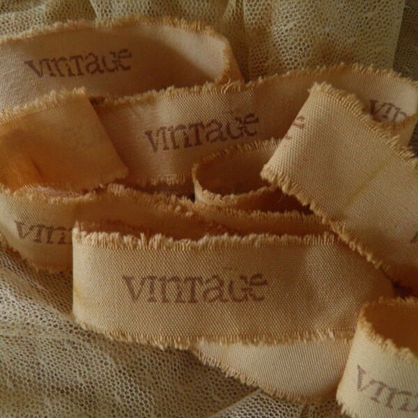 OLD WORLD STYLE - Vintage Hand Stamped Ribbon Trim 2 Yards  (0404)