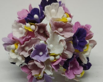 1 BOUQUET Millinery Flowers Forget Me Nots - Fabric Flocked - Multicolored for Weddings - Mothers Day & Easter - LAST ONE