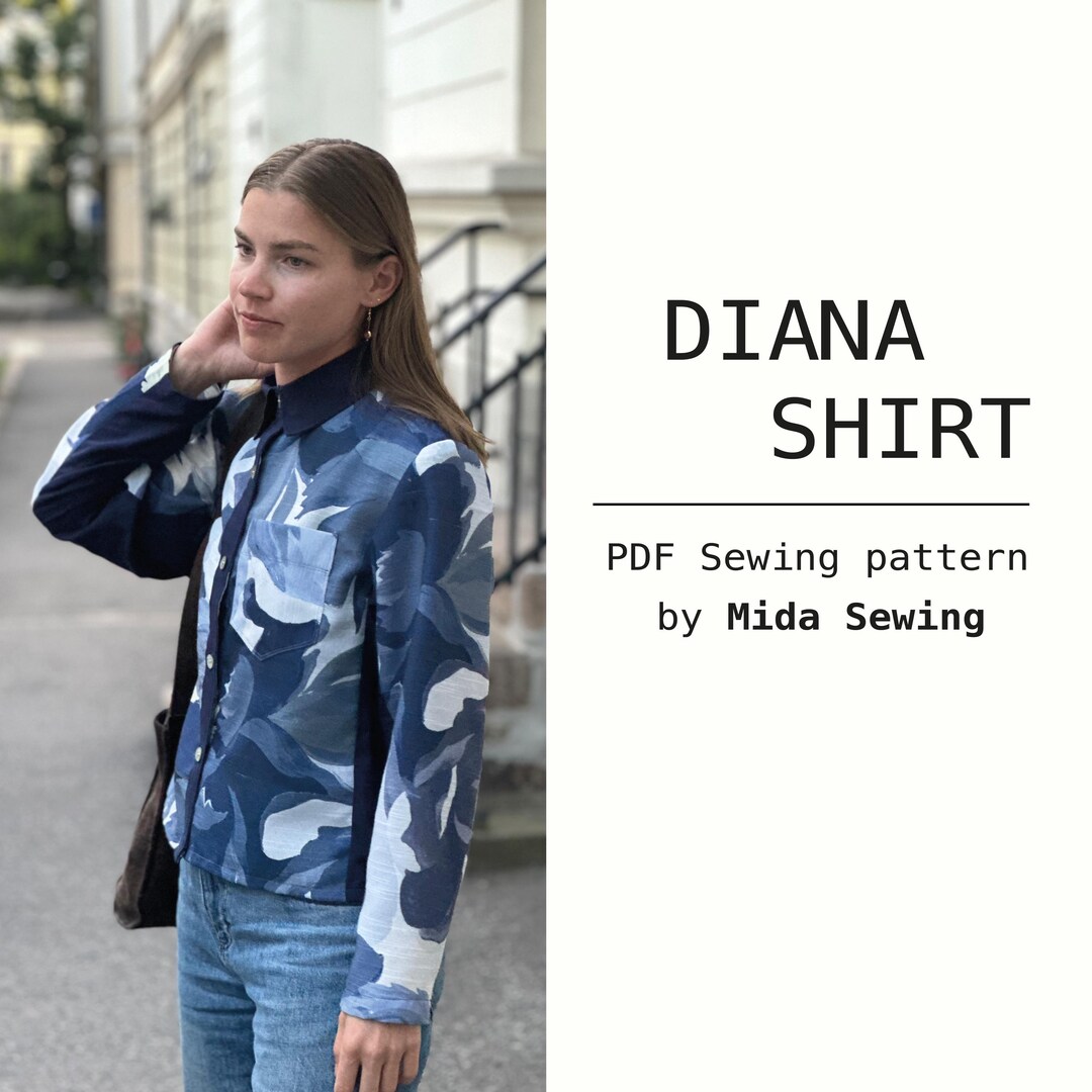 Pattern Relaxed Button Down Shirt Sewing Pattern: Relaxed Fit PDF (A4/A0/US Letter) - Etsy