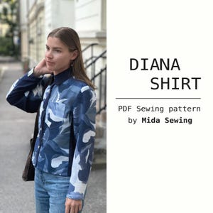 Patrón de costura para camisa abotonada: corte holgado (PDF, A4/A0/Carta EE. UU.)