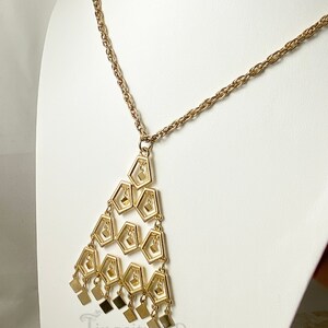 An Awesome Statement Vintage Lisner Necklace in the Brutalist Style, Gold Tone Articulated Design, Circa 1960&#39;s