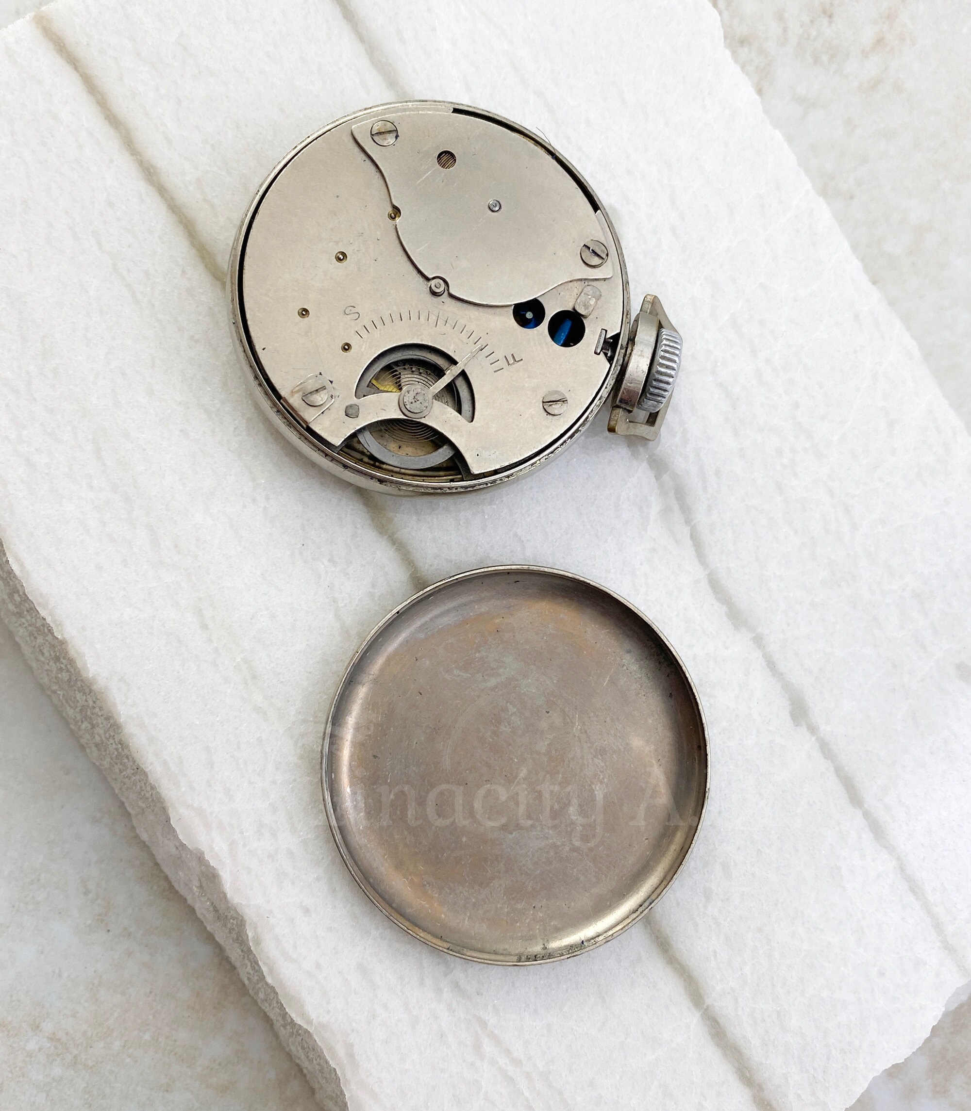 Lot Of Antique 2 Pocket Watches Movement & Cases Parts Rob Roy St. Regis ROY Pocket watch case A.W.W Co Riverside movement | NAWCC Forums main image 3
