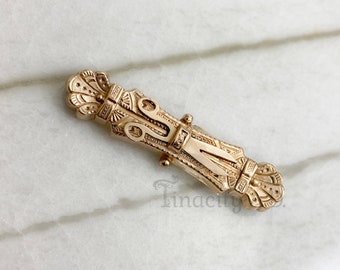 An Awesome Vintage Late Victorian Bar Pin Featuring Scissors Design, Yellow Gold-Filled, Circa 1890's