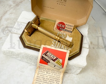 Vintage Gem Micromatic Safety Razor, Christmas Release Box, 1930s