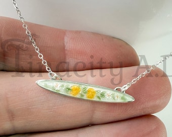 Vintage Sterling Silver Enameled Art Nouveau Lace Pin Repurposed as a Delicate Necklace, 16-Inches, Circa 1915's.