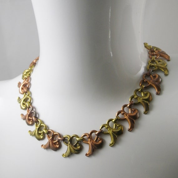 Awesome 1950's Vintage Neckpiece, Pink and Yellow… - image 1