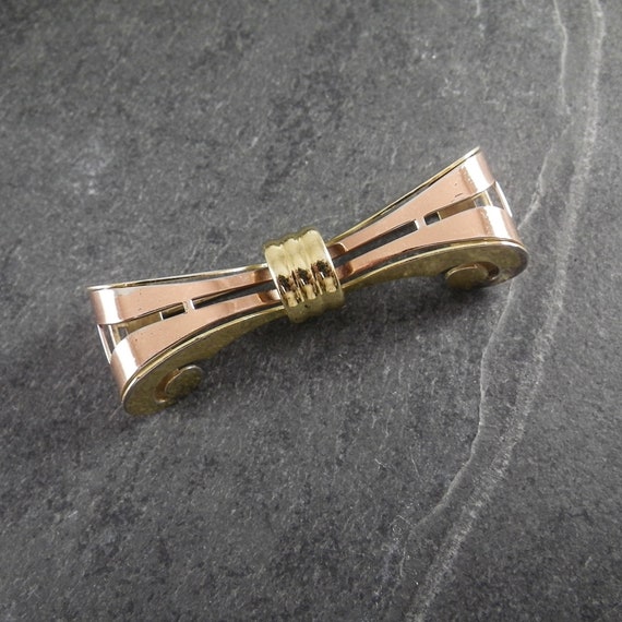 Vintage Art Deco Monet 1940's Rose and Yellow Gold