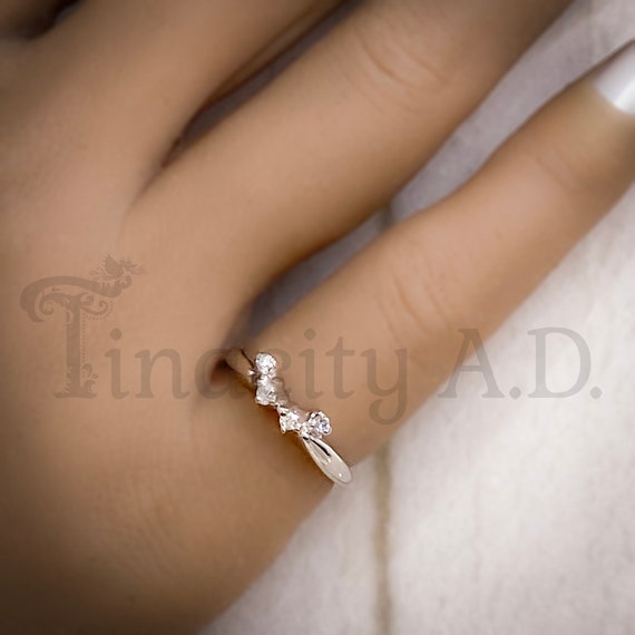 A Delicate Vintage Wedding Band Wrap, 14k White Go