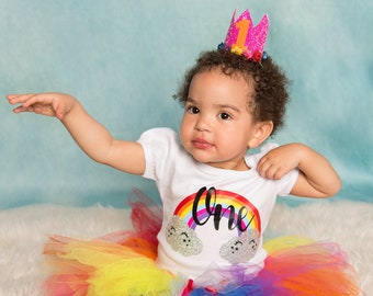 1st Birthday Rainbow Outfit, Rainbow Birthday Outfit Girl Birthday Shirt, Rainbow Tutu For Girls, First Birthday Outfit Girl Birthday Shirt