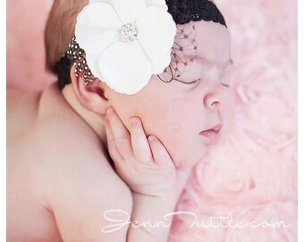 Newborn Photo Prop, Baby Headbands Baby Shower, Baptism Headbands, Vintage Headbands, Hair Accessories Baby Girl, White Headbands And Bows