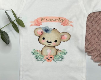 Personalized Baby Girl Bodysuit, Koala Baby Bodysuit, Baby Girl Bodysuit, Custom Baby Gift, Baby Girl Coming Home Outfit, Baby Girl Clothes
