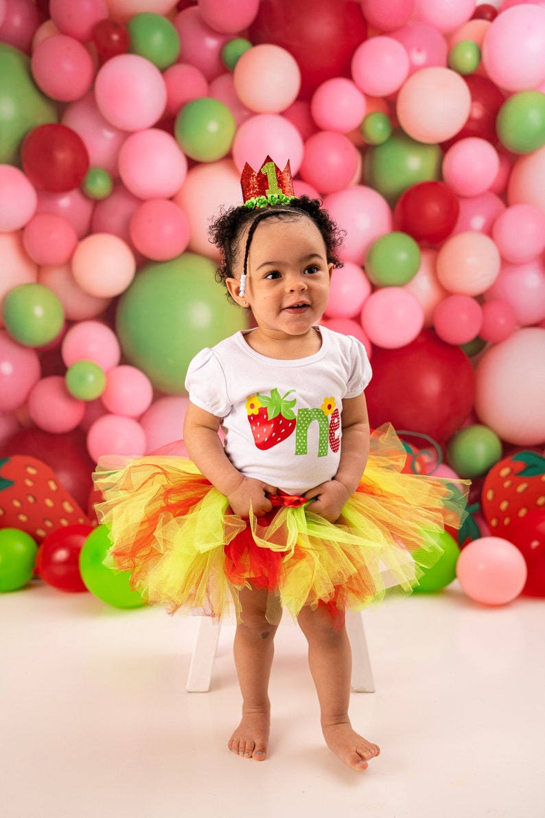 Sweet One Strawberry Birthday Outfit Girl, Sweet First Birthday, Strawberry First Birthday Shirt, Tutu Birthday Outfit, 1st Birthday Outfit image 4