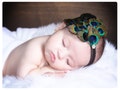 Peacock Baby Headband, Newborn Headband Prop, Baby Girl Feather Headband, Infant Headbands, Baby Bows And Headbands, Flapper Headpiece
