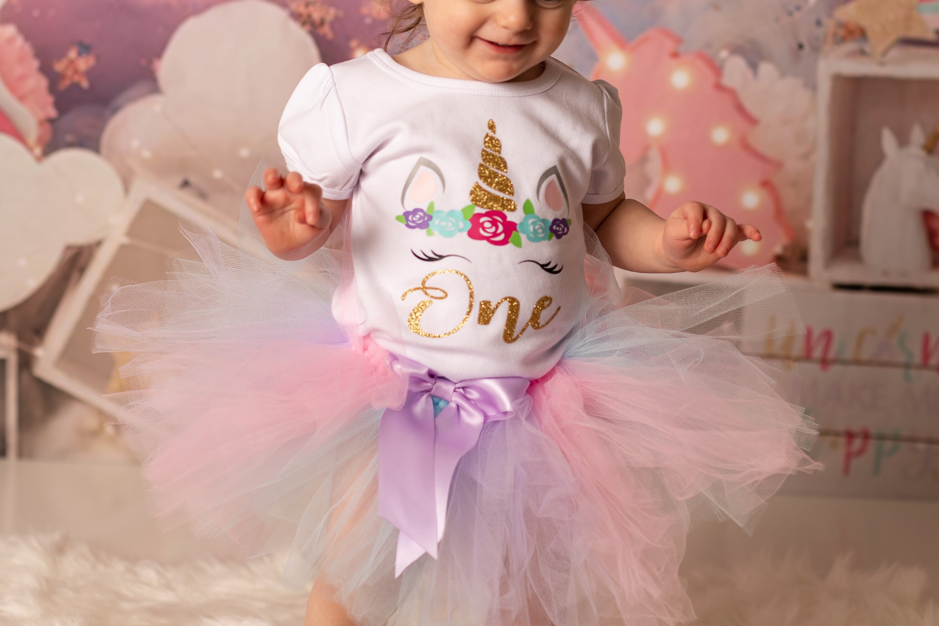 Unicorn First Birthday Outfit For Baby Girl, Unicorn Tutu Outfit, Baby Girl Unicorn 1st Birthday Outfit, Unicorn Birthday T-Shirt, Bodysuit