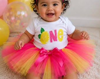 Lemonade First Birthday Outfit, Lemon One Tutu Set, First Birthday Girl Shirt, Pink Lemonade First Birthday Outfit Baby Girl