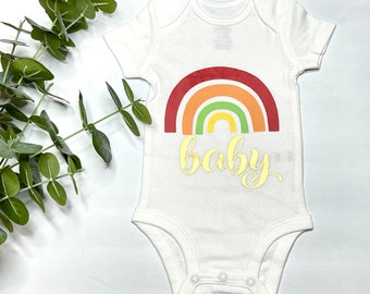 Rainbow Baby Onesie®, Boho Rainbow Baby Onesie®, Rainbow Bodysuit,  Baby Shower Gift, Sibling Announcement Onesie®, Boho Baby Bodysuit