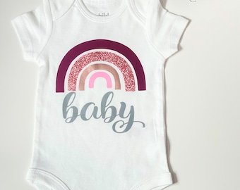 Rainbow Baby Onesie®,Boho Rainbow Bodysuit, Rainbow Baby Girl Onesie®, Baby Girl Coming Home Outfit, Baby Shower Gift,