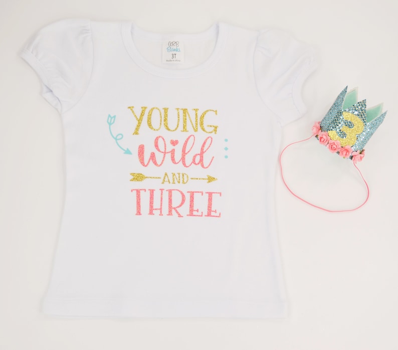 Young Wild And Three Birthday Outfit, Young Wild And Three Shirt, 3rd Birthday Outfit Girl, Tutu Birthday Outfit, Girls 3rd Birthday outfit image 10