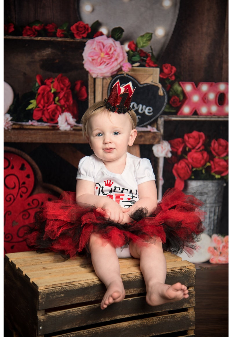 Queen Of Hearts Outfit, 1st Birthday Girl Outfit, Tutu Outfits for Baby Girls, Queen Of Hearts Tshirt, Alice In Wonderland Tutu Set image 10