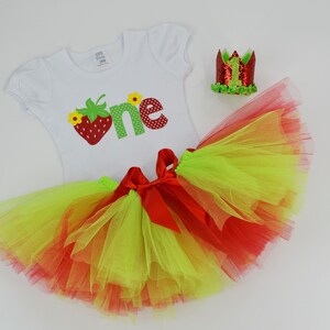 Sweet One Strawberry Birthday Outfit Girl, Sweet First Birthday, Strawberry First Birthday Shirt, Tutu Birthday Outfit, 1st Birthday Outfit image 5