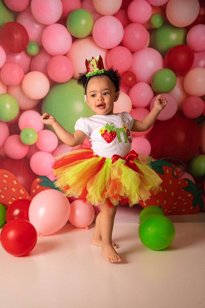 Sweet One Strawberry Birthday Outfit Girl, Sweet First Birthday, Strawberry First Birthday Shirt, Tutu Birthday Outfit, 1st Birthday Outfit image 1