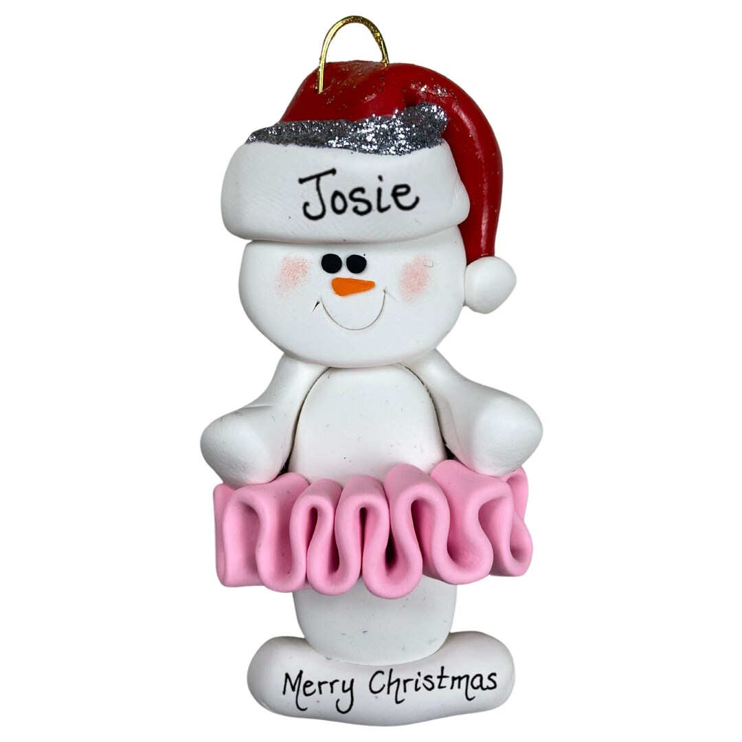 Snowman Ballerina Ornament, Personalized, Christmas, Ornaments