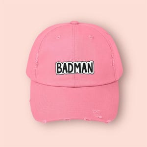 BADMAN Anime Reference Pink Distressed Cap