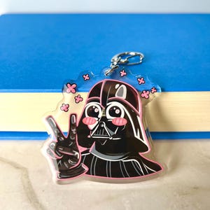 Kawaii Dark Lord Keychain - Cute Sci-Fi Acrylic and Epoxy Keychain
