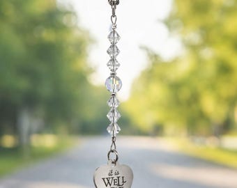 It Is Well With My Soul Car Charm Christian Gift Rearview Mirror Charm