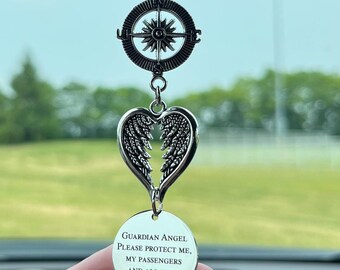Guardian Angel Rear View Mirror Charm – Protect Me and My Passengers – Angel Car Charm, New Driver or Christmas Gift
