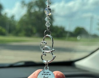 Amuleto para coche de tía y sobrina: El amor entre una tía y su sobrina es eterno. Atrapasol de cristal para espejo retrovisor.