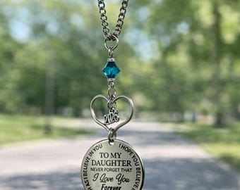 Daughter Birthstone Car Charm 2026 Graduation Gift Rearview Mirror Charm