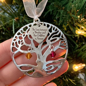 Personalized Birthstone Mom Ornament, The Love Between A Mother And Her Children Is Forever, Mother's Day Gift For Mom