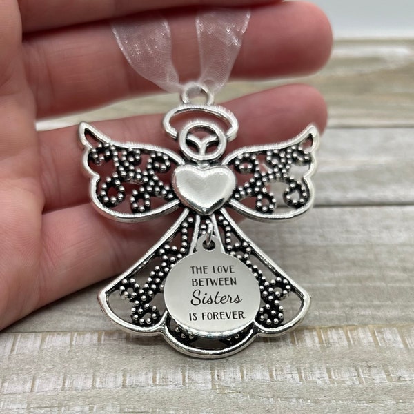 Sister Memorial Ornament | The Love Between Sisters Is Forever | Loss Of Sister Gift | Sister Funeral Gift | Sister Sympathy Gift