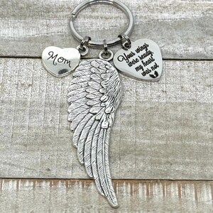 Custom Memorial Keychain, Your Wings Were Ready My Heart Was Not, Angel Wing Keychain, Sympathy Gift, Loss of Loved One Remembrance Gift