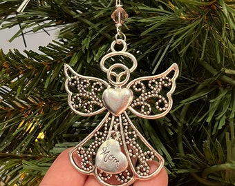 RESERVED listing for Ana 4 ornaments with Mom, 7 with custom name charm Vavó