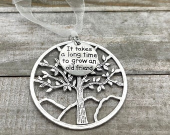 It Takes A Long Time To Grow An Old Friend Ornament, Friendship Ornament Gift, Friend Birthday Gift, Graduation Gift