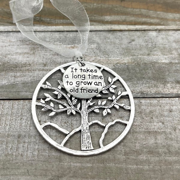 It Takes A Long Time To Grow An Old Friend Ornament, Friendship Ornament Gift, Friend Birthday Gift, Graduation Gift