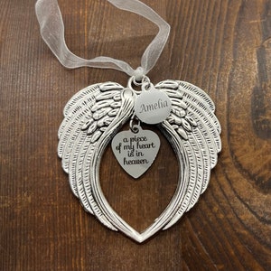 Personalized Name Memorial Gift, A Piece Of My Heart Is In Heaven, Memorial Ornament, Sympathy Gift, Cremation Urn Ornament, Memorial Gift