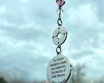 Graduation Gift For Her, The Future Belongs To Those Who Believe In The Beauty Of Their Dreams Car Charm, 2024 Graduation Gift