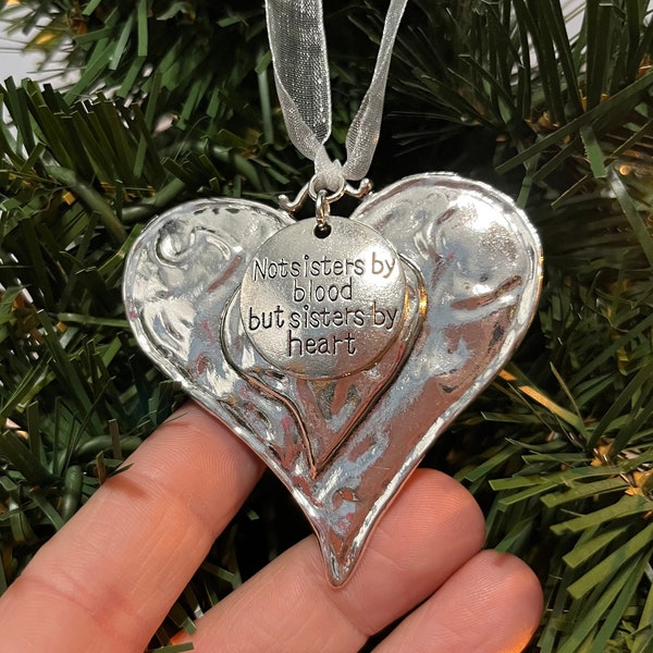 Not Sisters By Blood But Sisters By Heart, Sister Heart Ornament, Sister From Another Mister, Bonus Sister, Step Sister Gift, Soul Sister