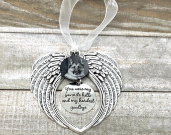 Custom Photo Pet Memorial Ornament, You Were My Favorite Hello And My Hardest Goodbye, Dog Memorial Gift, Cat Memorial Gift