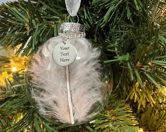 Custom Personalized Message Charm Glass Ornament 3.15", Custom Memorial Ornament, Christmas Memorial Gift, Sympathy Gift, Remembrance Gift