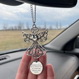 Guardian Angel For Car, Guardian Angel Please Protect Me My Passengers, New Driver Gift, Sweet 16 Gift, Angel Car Charm image 1